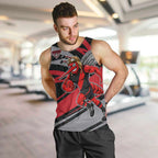 Essendon Bombers Australian Football Men Tank Top Skeeta Mascot With Indigenous Pattern Art
