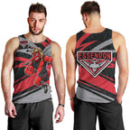 Essendon Bombers Australian Football Men Tank Top Skeeta Mascot With Indigenous Pattern Art