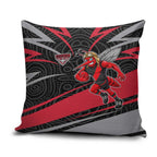 Essendon Bombers Australian Football Pillow Cover Skeeta Mascot With Indigenous Pattern Art