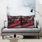 Essendon Bombers Australian Football Pillow Cover Skeeta Mascot With Indigenous Pattern Art