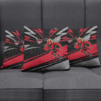 Essendon Bombers Australian Football Pillow Cover Skeeta Mascot With Indigenous Pattern Art
