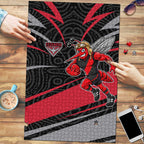 Essendon Bombers Australian Football Puzzle Skeeta Mascot With Indigenous Pattern Art