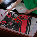 Essendon Bombers Australian Football Puzzle Skeeta Mascot With Indigenous Pattern Art