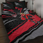 Essendon Bombers Australian Football Quilt Bed Set Skeeta Mascot With Indigenous Pattern Art