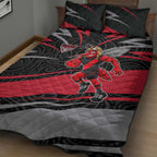 Essendon Bombers Australian Football Quilt Bed Set Skeeta Mascot With Indigenous Pattern Art