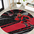 Essendon Bombers Australian Football Round Carpet Skeeta Mascot With Indigenous Pattern Art