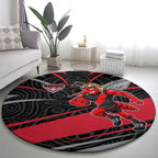 Essendon Bombers Australian Football Round Carpet Skeeta Mascot With Indigenous Pattern Art