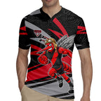 Essendon Bombers Australian Football Rugby Jersey Skeeta Mascot With Indigenous Pattern Art