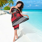 Essendon Bombers Australian Football Sarong Skeeta Mascot With Indigenous Pattern Art