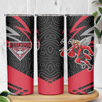 Essendon Bombers Australian Football Skinny Tumbler Skeeta Mascot With Indigenous Pattern Art