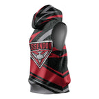 Essendon Bombers Australian Football Sleeveless Hoodie Skeeta Mascot With Indigenous Pattern Art