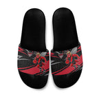 Essendon Bombers Australian Football Slide Sandals Skeeta Mascot With Indigenous Pattern Art