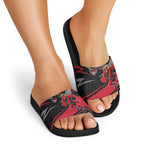 Essendon Bombers Australian Football Slide Sandals Skeeta Mascot With Indigenous Pattern Art