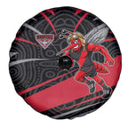 Essendon Bombers Australian Football Spare Tire Cover Skeeta Mascot With Indigenous Pattern Art