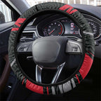 Essendon Bombers Australian Football Steering Wheel Cover Skeeta Mascot With Indigenous Pattern Art