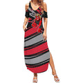 Essendon Bombers Australian Football Summer Maxi Dress Skeeta Mascot With Indigenous Pattern Art
