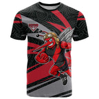 Essendon Bombers Australian Football T Shirt Skeeta Mascot With Indigenous Pattern Art