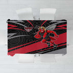 Essendon Bombers Australian Football Tablecloth Skeeta Mascot With Indigenous Pattern Art