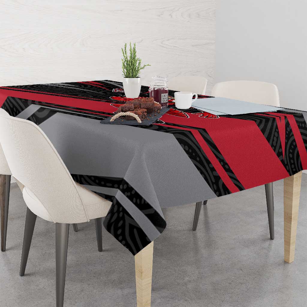 Essendon Bombers Australian Football Tablecloth Skeeta Mascot With Indigenous Pattern Art