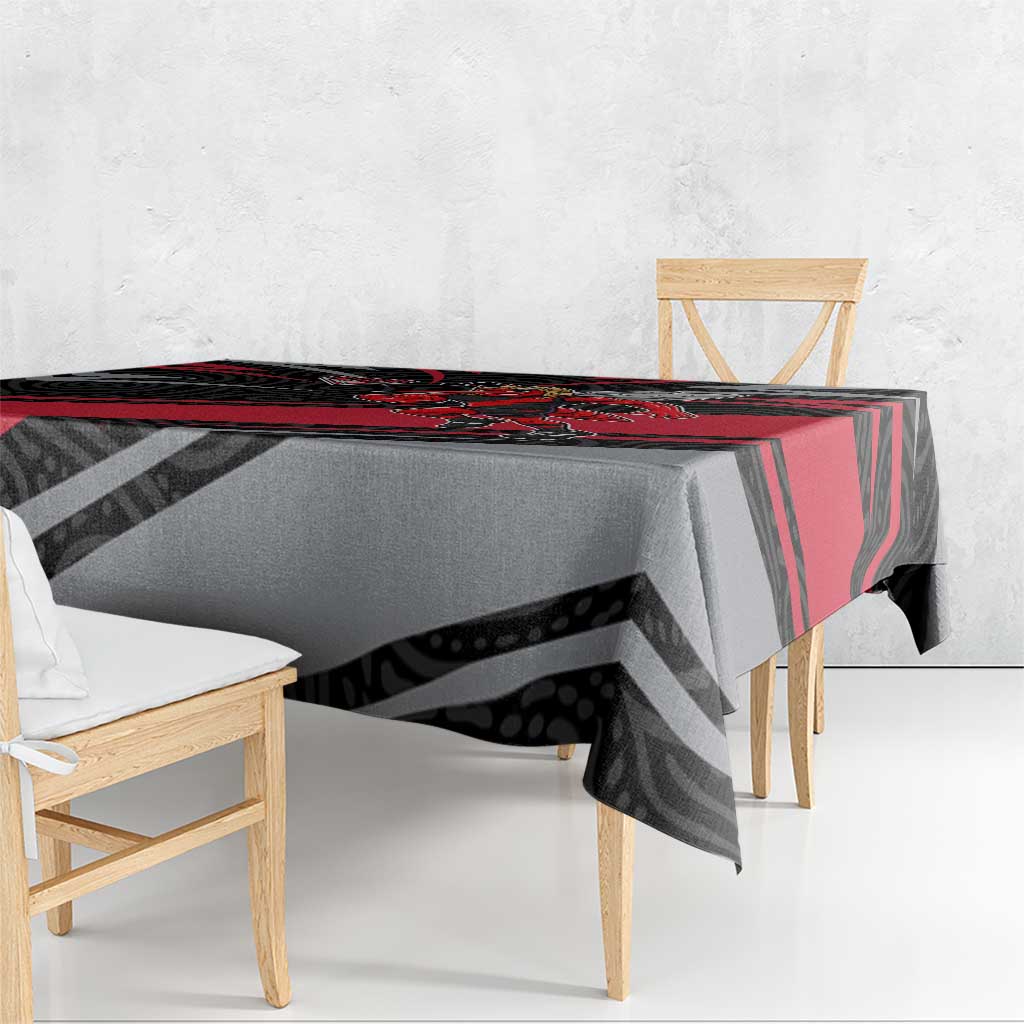 Essendon Bombers Australian Football Tablecloth Skeeta Mascot With Indigenous Pattern Art
