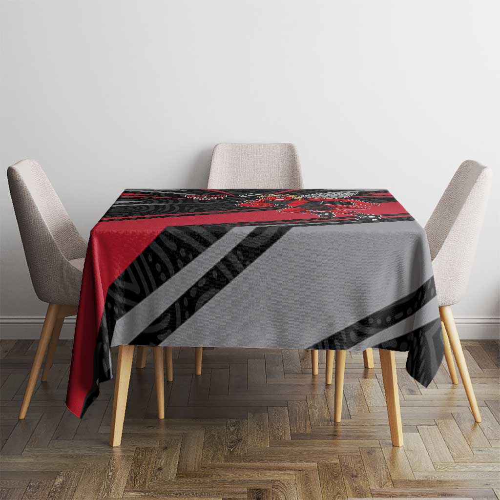 Essendon Bombers Australian Football Tablecloth Skeeta Mascot With Indigenous Pattern Art