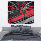 Essendon Bombers Australian Football Tapestry Skeeta Mascot With Indigenous Pattern Art