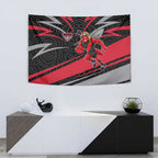 Essendon Bombers Australian Football Tapestry Skeeta Mascot With Indigenous Pattern Art