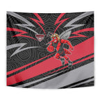 Essendon Bombers Australian Football Tapestry Skeeta Mascot With Indigenous Pattern Art