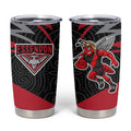 Essendon Bombers Australian Football Tumbler Cup Skeeta Mascot With Indigenous Pattern Art
