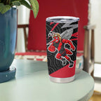 Essendon Bombers Australian Football Tumbler Cup Skeeta Mascot With Indigenous Pattern Art