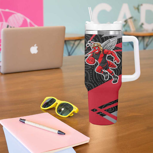 Essendon Bombers Australian Football Tumbler With Handle Skeeta Mascot With Indigenous Pattern Art