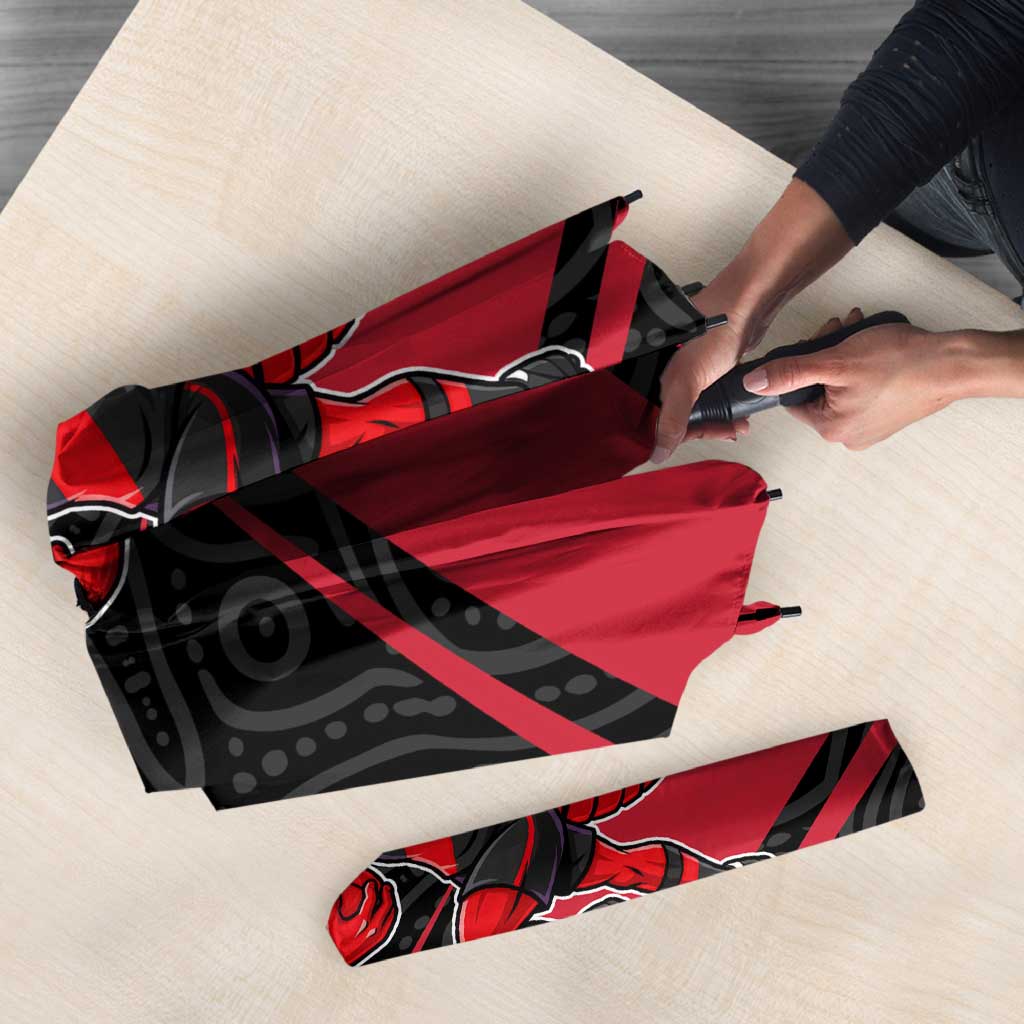 Essendon Bombers Australian Football Umbrella Skeeta Mascot With Indigenous Pattern Art