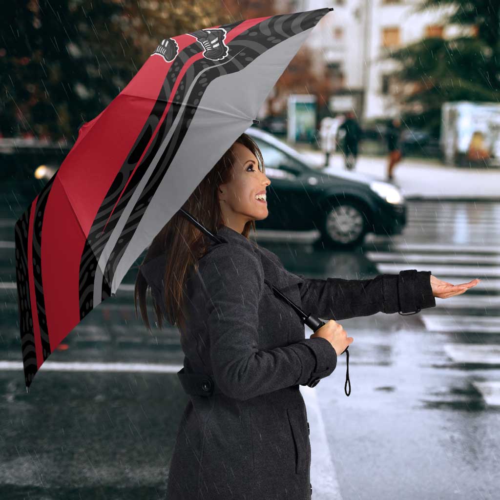 Essendon Bombers Australian Football Umbrella Skeeta Mascot With Indigenous Pattern Art