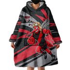 Essendon Bombers Australian Football Wearable Blanket Hoodie Skeeta Mascot With Indigenous Pattern Art
