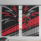 Essendon Bombers Australian Football Window Curtain Skeeta Mascot With Indigenous Pattern Art