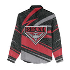 Essendon Bombers Australian Football Women Casual Shirt Skeeta Mascot With Indigenous Pattern Art