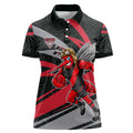Essendon Bombers Australian Football Women Polo Shirt Skeeta Mascot With Indigenous Pattern Art