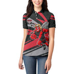 Essendon Bombers Australian Football Women Polo Shirt Skeeta Mascot With Indigenous Pattern Art