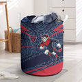 Melbourne Demons Australian Football Laundry Basket Devil Mascot With Indigenous Pattern Art