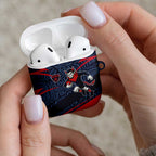 Melbourne Demons Australian Football AirPods Case Devil Mascot With Indigenous Pattern Art
