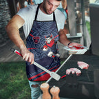 Melbourne Demons Australian Football Apron Devil Mascot With Indigenous Pattern Art