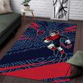 Melbourne Demons Australian Football Area Rug Devil Mascot With Indigenous Pattern Art