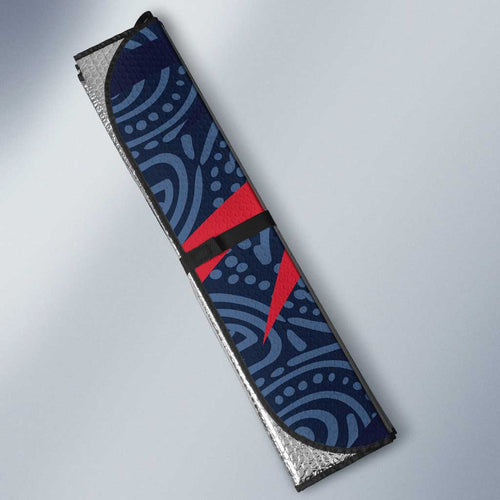 Melbourne Demons Australian Football Auto Sun Shade Devil Mascot With Indigenous Pattern Art