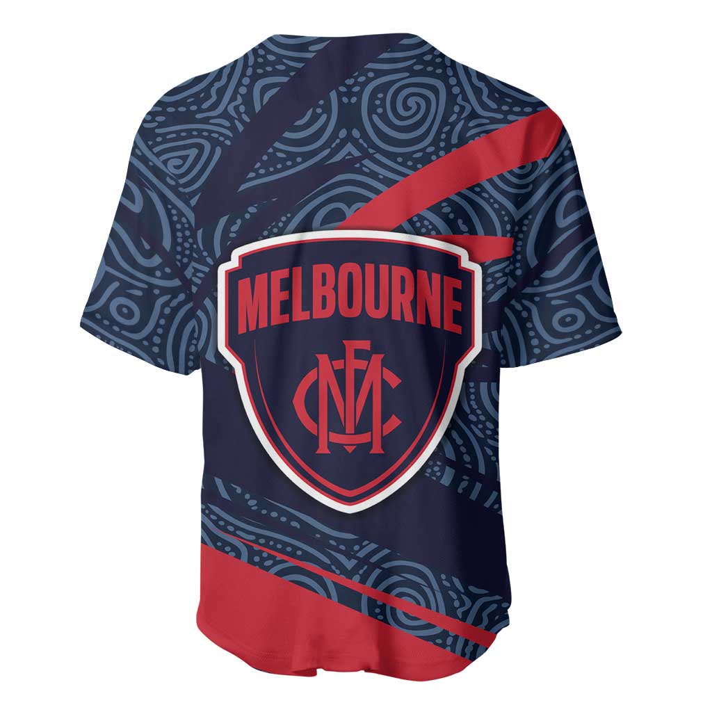 Melbourne Demons Australian Football Baseball Jersey Devil Mascot With Indigenous Pattern Art