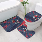 Melbourne Demons Australian Football Bathroom Set Devil Mascot With Indigenous Pattern Art