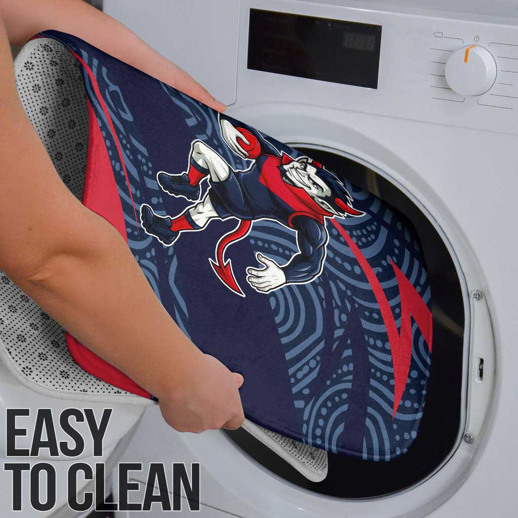 Melbourne Demons Australian Football Bathroom Set Devil Mascot With Indigenous Pattern Art