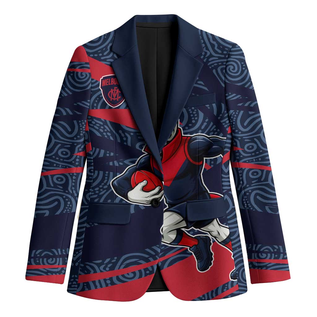 Melbourne Demons Australian Football Blazer Devil Mascot With Indigenous Pattern Art