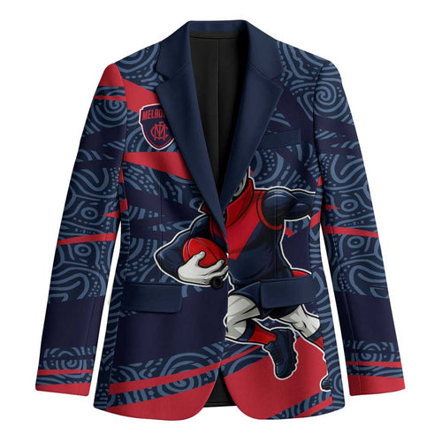 Melbourne Demons Australian Football Blazer Devil Mascot With Indigenous Pattern Art