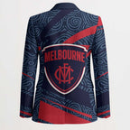 Melbourne Demons Australian Football Blazer Devil Mascot With Indigenous Pattern Art