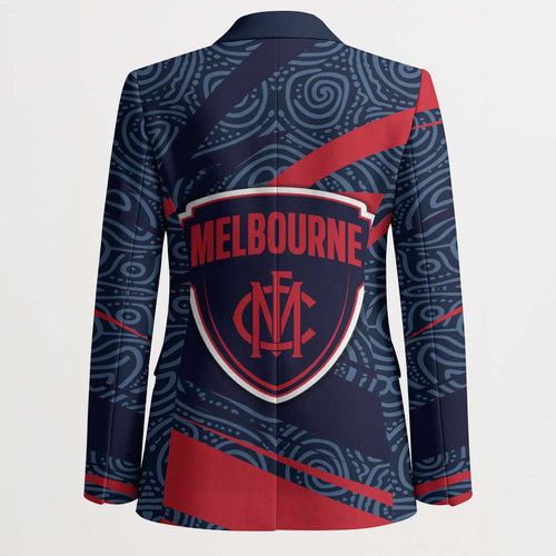 Melbourne Demons Australian Football Blazer Devil Mascot With Indigenous Pattern Art